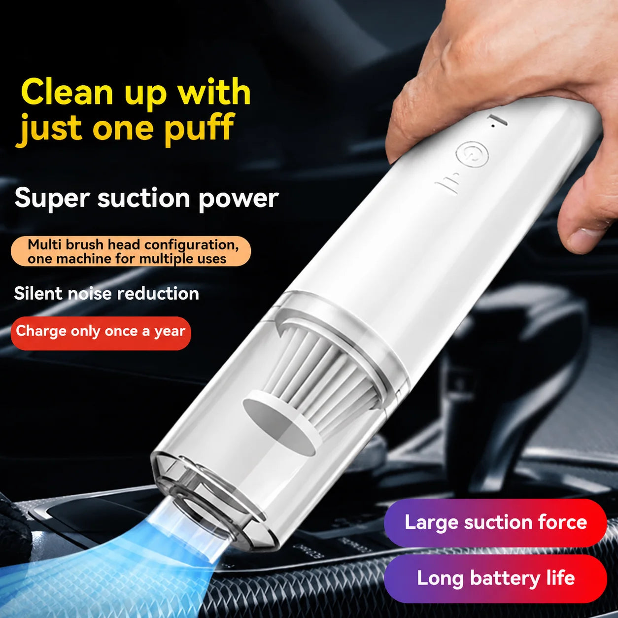 Vacuum Cleaner  Cleaner Cleaning Powerful Suction Handheld Car Vacuum Cleaner Rechargeable for Car and Home Auto Car Vacuum 2026
