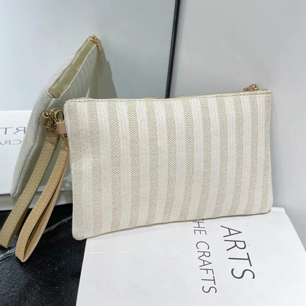 Woven Clutch Bag Colourful Money Beach Long Bag Handmade Vintage Casual Portable Elegant Simple Exquisite for Weekend Vacation