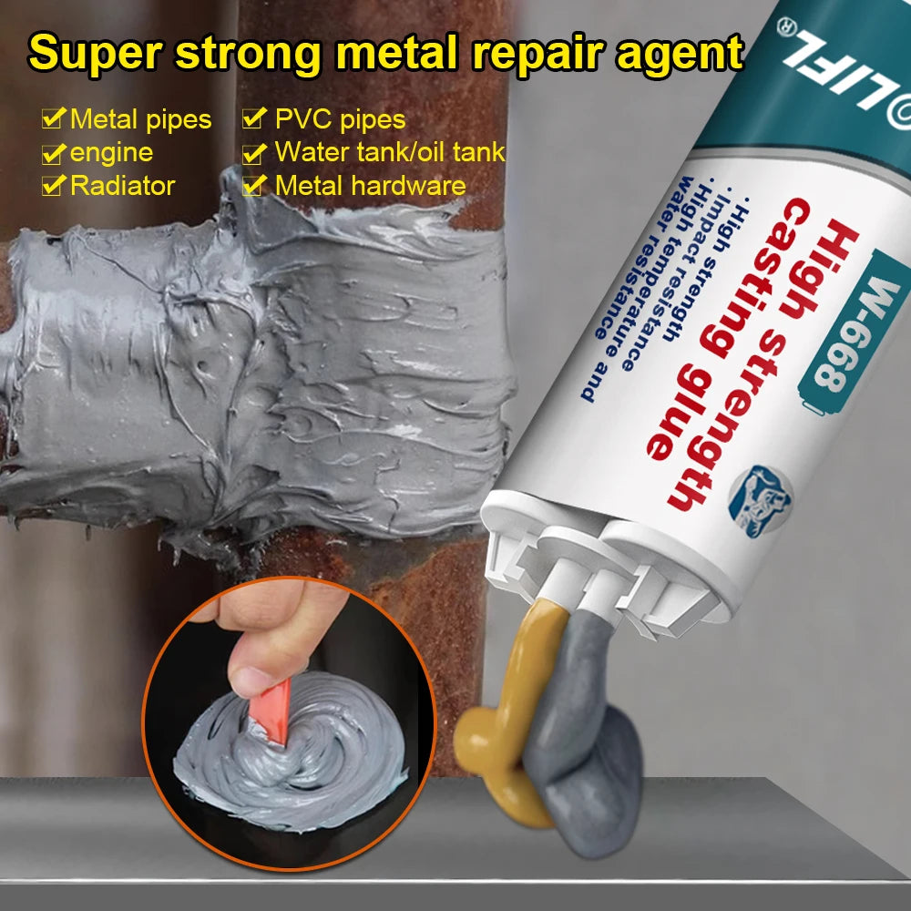 Metal Repair Glue,1.76 Oz Waterproof Epoxy Casting Adhesive, The Strongest Welding and Liquid Filler for Metals, Stainless Steel