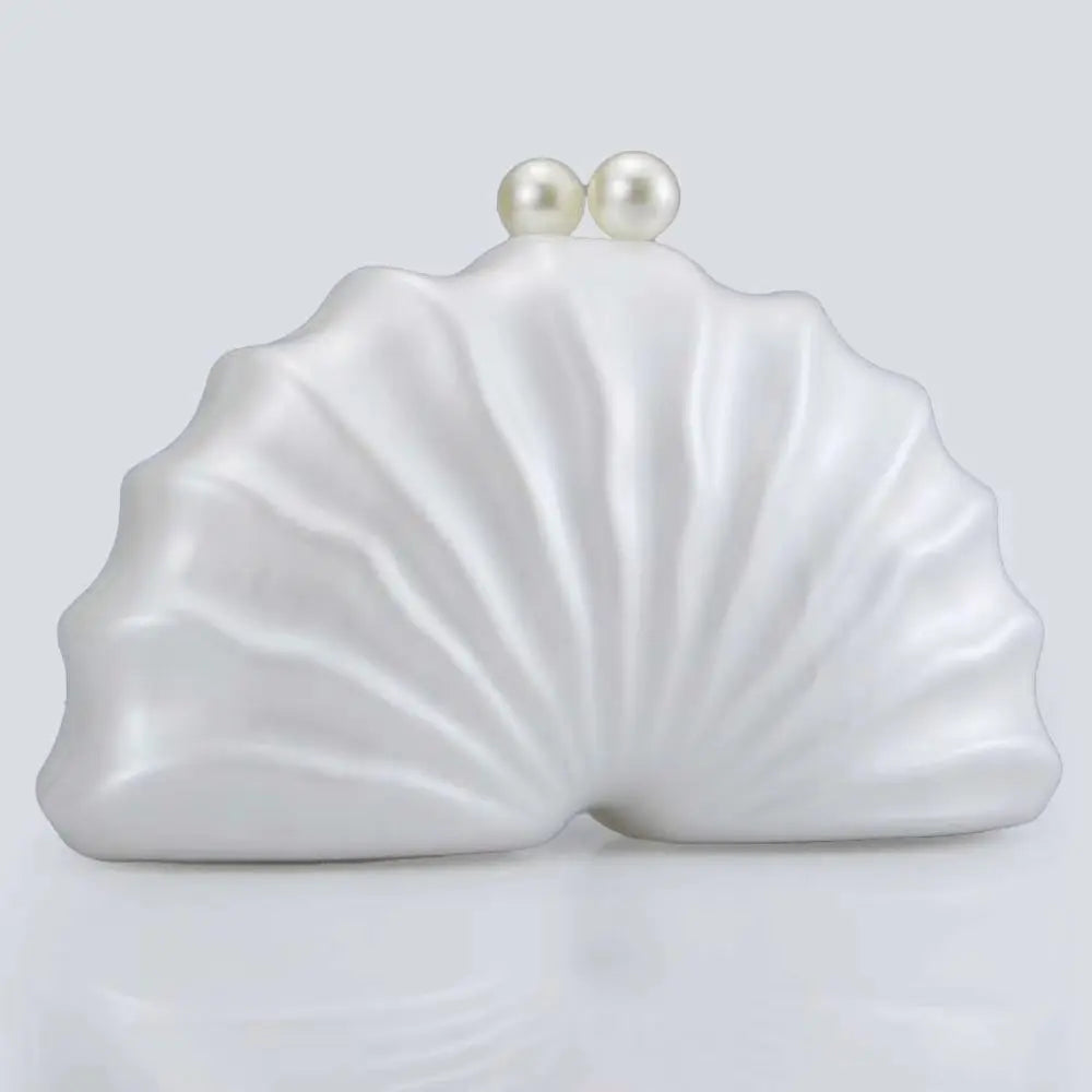 Acrylic shell shape clutch bag women designer evening party cute purse white pink champagne shell handbag chain shoulder bag sac