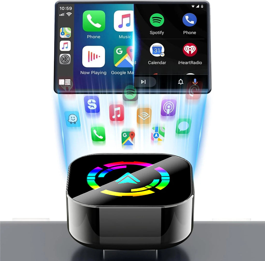 2 in 1 wireless carplay adapter for iOS 10+ & Android Auto, Plug and Play,Fast Auto-Connect,5GHz WiFi, Bluetooth 5.3