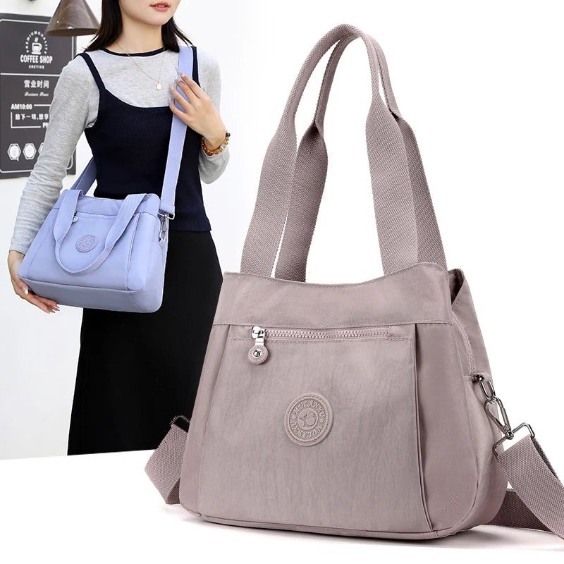 Women's Casual Nylon Crossbody Bag Travel Handbag Portable Business Tote Outdoor Purse Satchel Shoulder Bag for Everyday Use