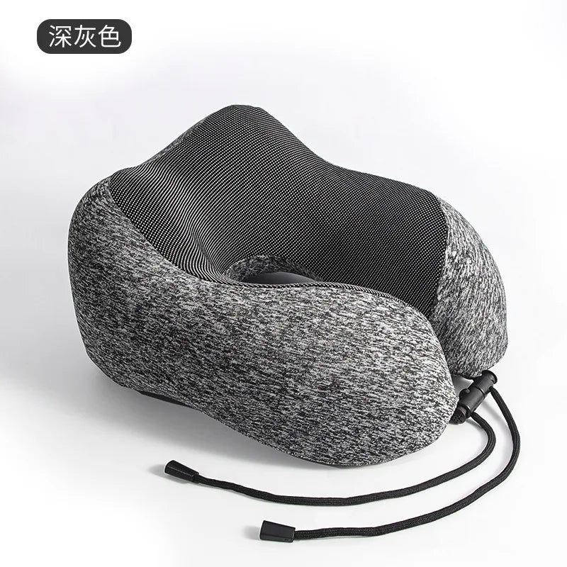 Memory Foam U Shaped Neck Cushion Adjustable Fastener Travel Rest Pillow For Flight Train Road Trip Daily Office Rest Gift