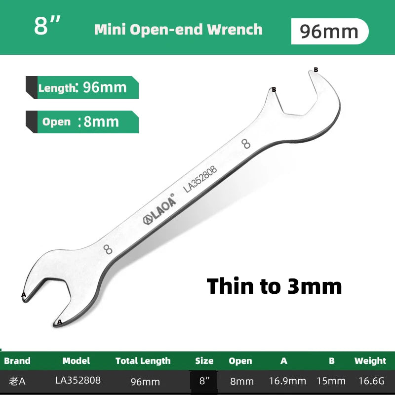 LAOA Mini Double Ended Spanner Open-End Wrench Rool Wrench Can Be Carried with You 5mm-11mm