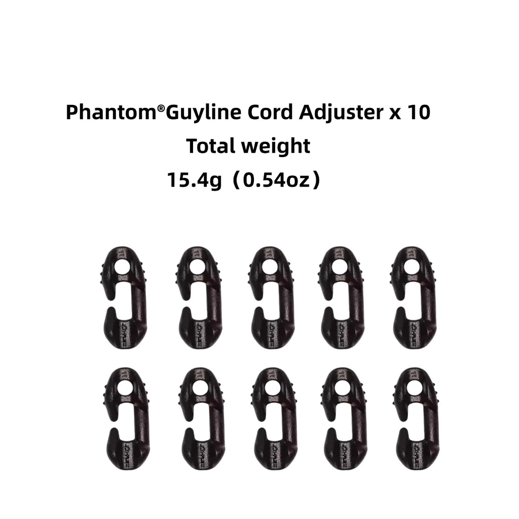 [HODR] Duraflex Phantom Guyline Adjuster Cord Adjuster Rope Tensioner for 1.5–4 Mm for Tents & Tarps — Ultralight Camping Gear