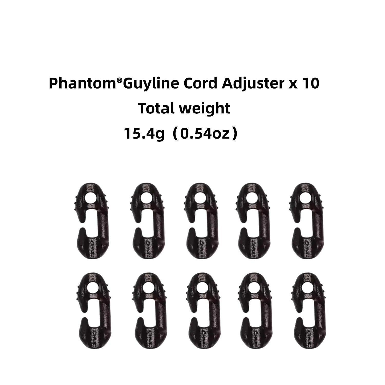 [HODR] Duraflex Phantom Guyline Adjuster Cord Adjuster Rope Tensioner for 1.5–4 Mm for Tents & Tarps — Ultralight Camping Gear