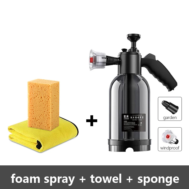 Car Cleaning Foam Spray 2L High Pressure Hand Pump Water Can Foam Lance Spray Bottle for Auto Home Garden Car Cleaning Tools