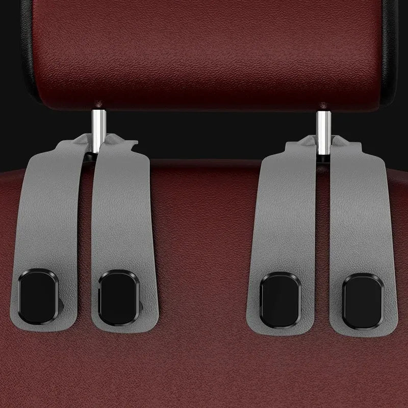 Fit for Headrest Hook Seatback Storage Rack Backpack Holder Multi-Functional Suede Double-Ended Hook - Universal