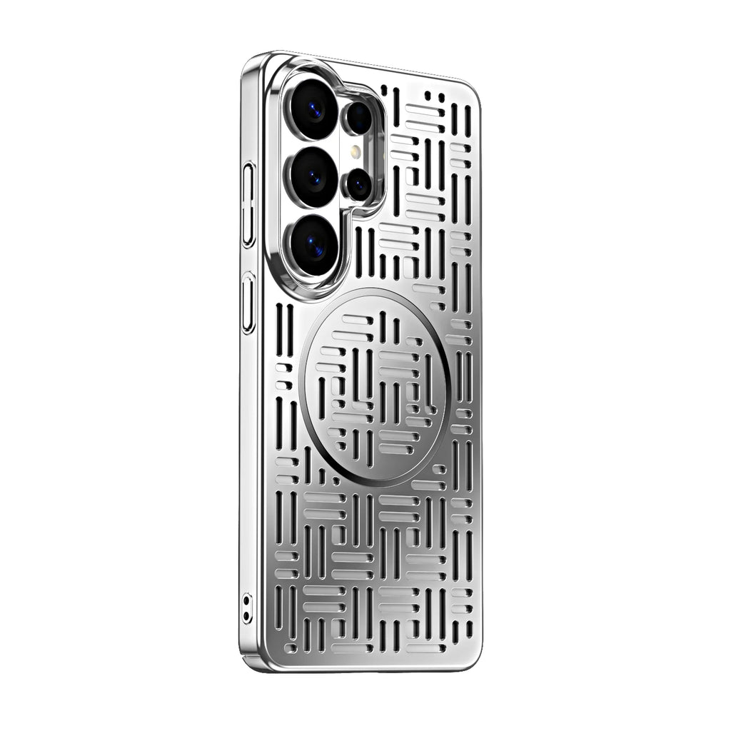 Fuzi Hole Heat Dissipation Phone Case,For Samsung S26 S25 Ultra With Built-in Magnetic Protection Back Cover,Stylish And Durable