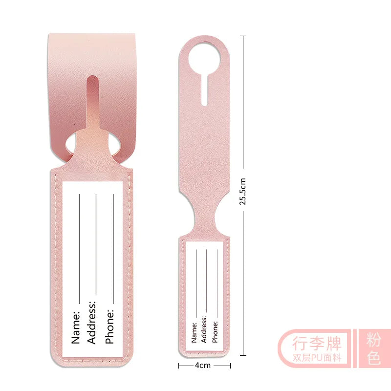 Customized boarding pass PU leather strip hanging luggage tag printed name label suitcase tag