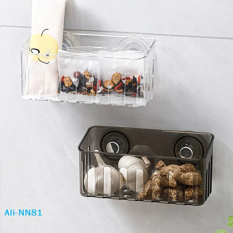 【N】Suction Cup Sink Rack Faucet Drain Rack Multifunctional Basket Kitchen Sponge Rack Punch-free Wall Mount