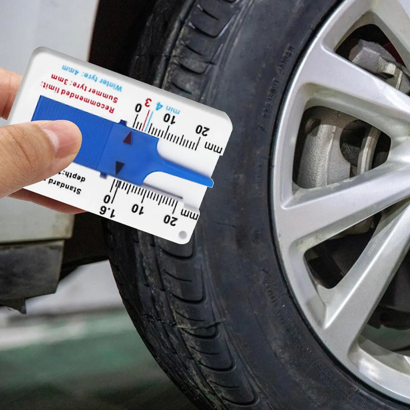 0-20MM Tyre Tread Depth Depthometer Gauge Calipers Plastic Tread Ruler Car Wheel Tire depth gauge Tire Wheel Measure for Cars