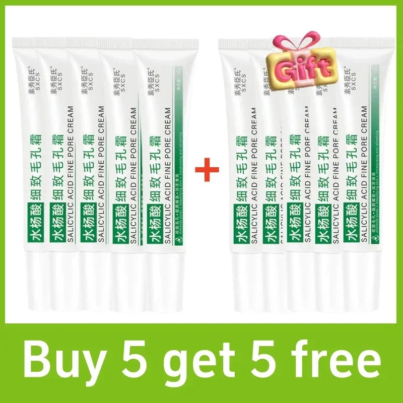 Salicylic Acid Pore Clearing Cream Shrink Pores Remove Blackheads Acne Brighten Moisturizing Smooth Skin Care Korean Products