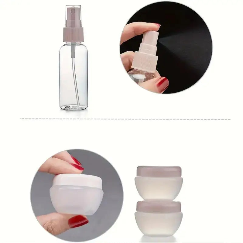 Refillable Travel Bottle Set Leak-Proof Containers for Perfume Lotion Shower Gel and Shampoo Portable Cosmetic Storage