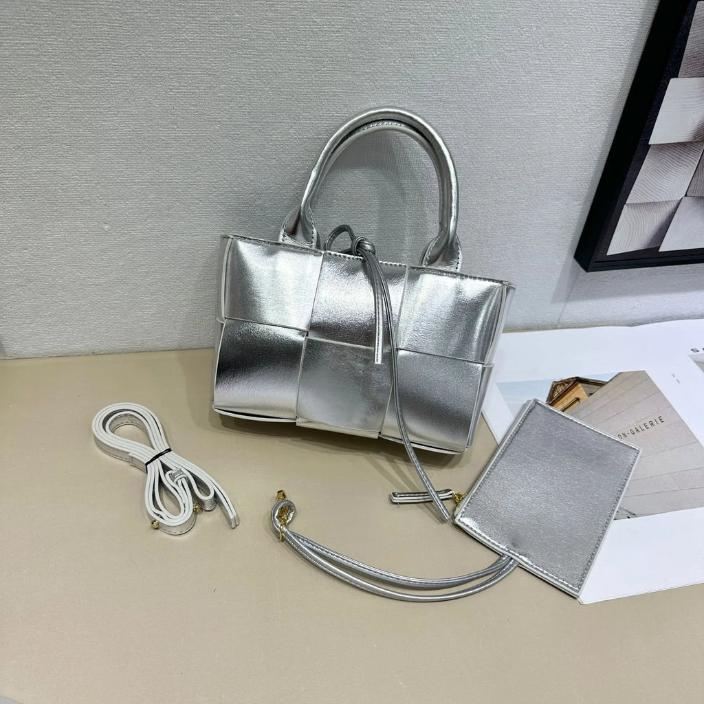 Women Luxury Messenger Purse Shopper Solid Color Commuter Bag Elegant Leather Diaper Bag Large Capacity In Vogue Style