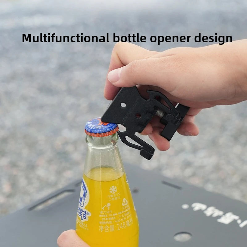 Hang Gas Canister Hook Outdoor Multi-purpose Gas Tank Hook With Hanging Plate Bottle Opener Camping Table Gas Stove Tank Hook