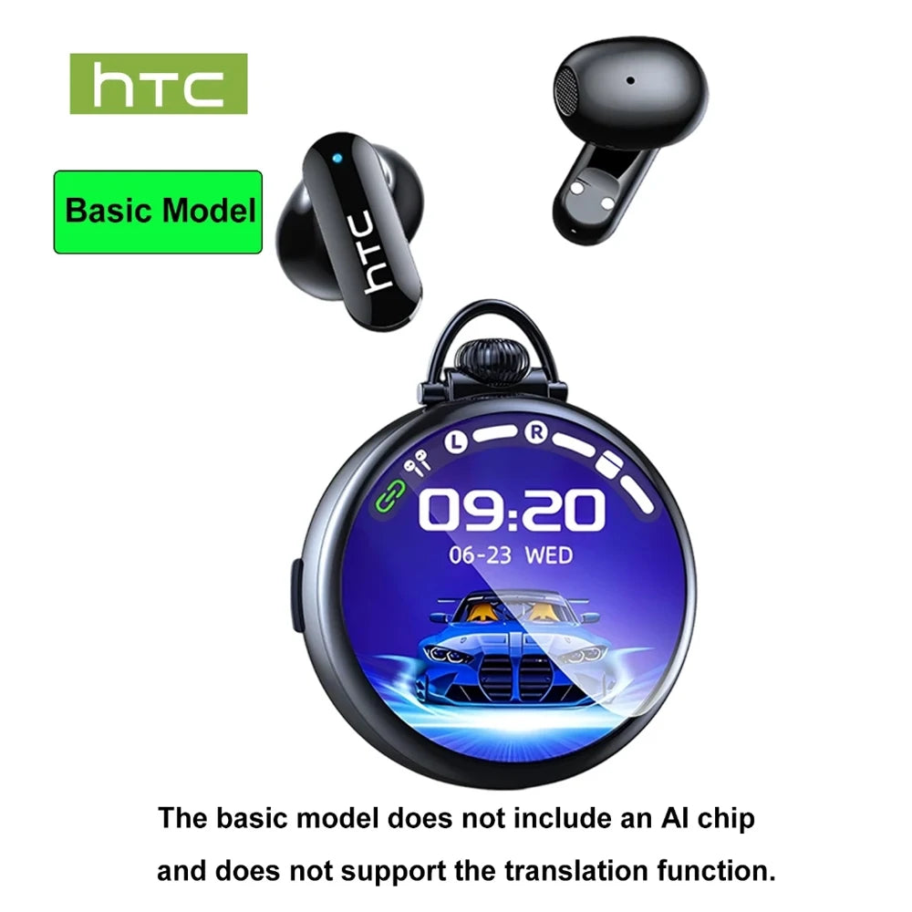 HTC NE71 Translation Earbuds Bluetooth Earbuds DIY Watch Face Smart LED Screen HiFi Sound Quality Noise Cancellation Technology
