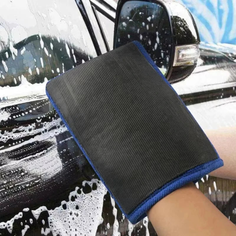 Fine Grade Magic Clay Mitt Car Wash Clay Gloves One Side Clay Bar One Side Microfiber Car Detailing Tool before Polishing
