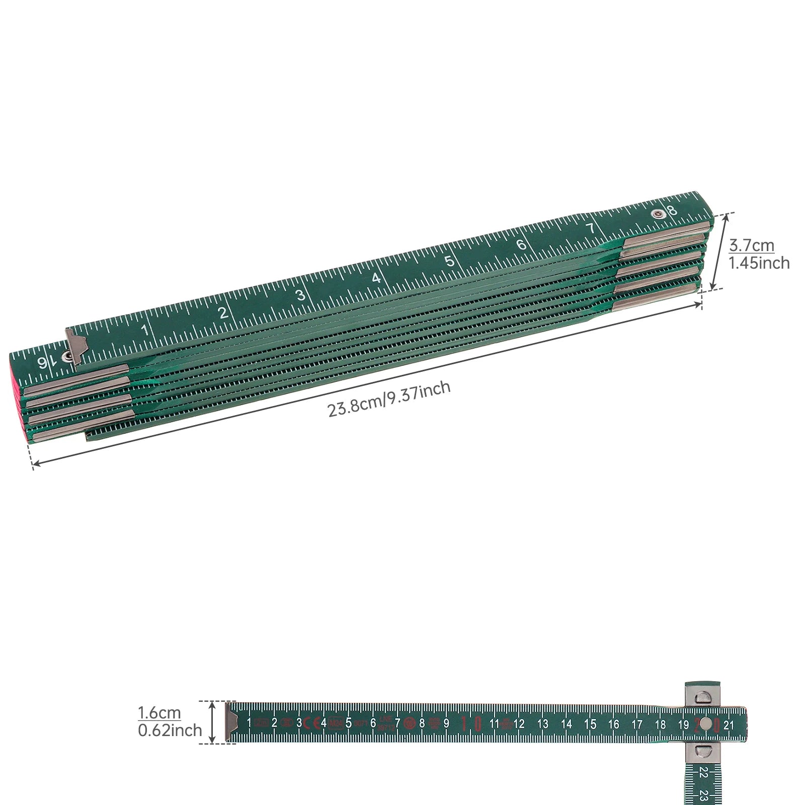 2M Metric & Imperial Scale Folding Wood Ruler Multifunctional Measuring Tools for Teaching / Drawing