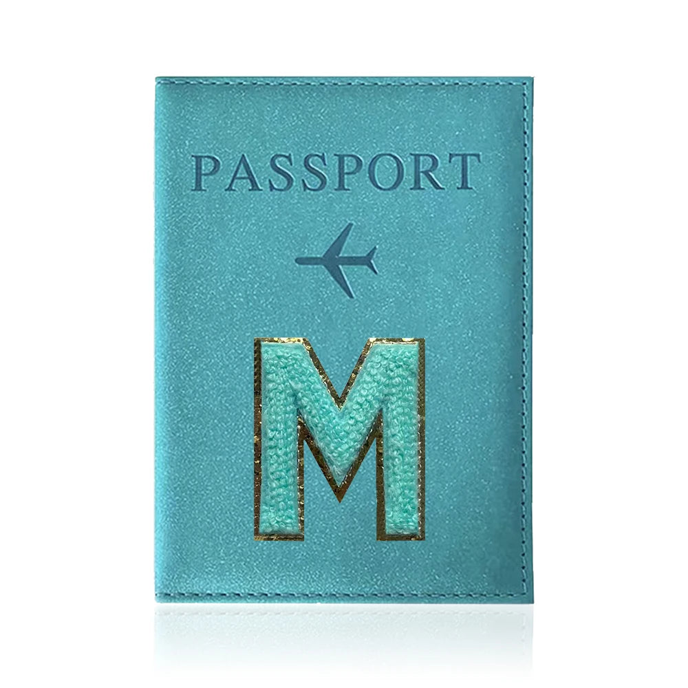 Passports Pouch Passport Protective Cover Green Letter Series Watertproof Passport Case Passports Holder PU ID Card Holders