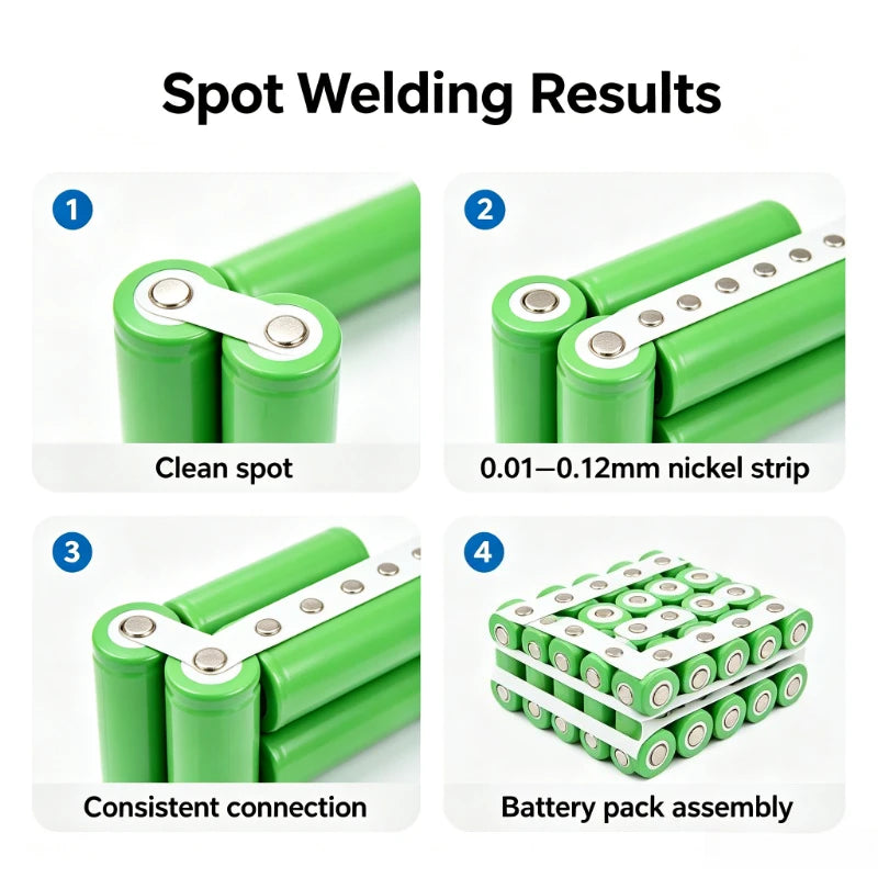 Portable Built-in Spot Welder Adjustable Power Mini Spot Welding Kit for DIY 18650 Lithium Nickel Strip Assembly
