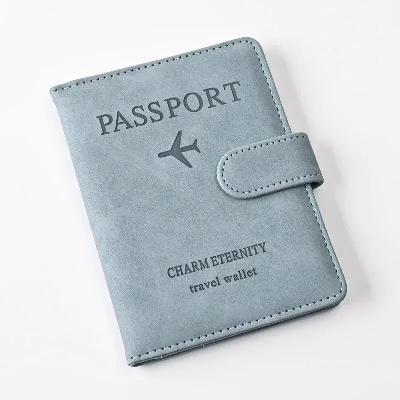 Unisex Passport Cover Women Men Passport Credit Card Holder Case PU Leather Business Card Passport Wallet Travel Purse