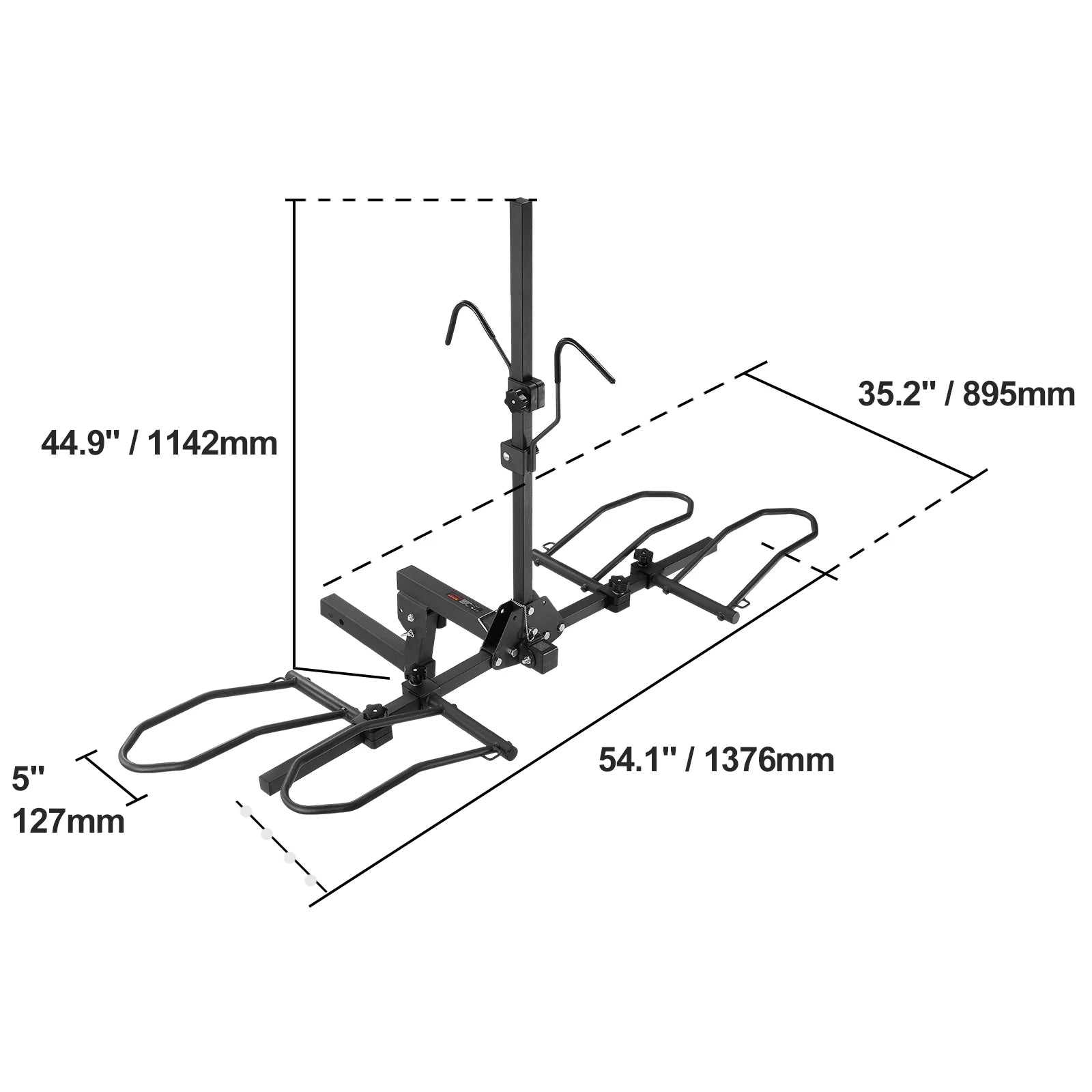 SucceBuy Hitch Mount Bike Rack, 2/4-Bike Platform Style 80/160/150 LBS Bike Rack Hitch Titling and Folding Bike Carrier for Car