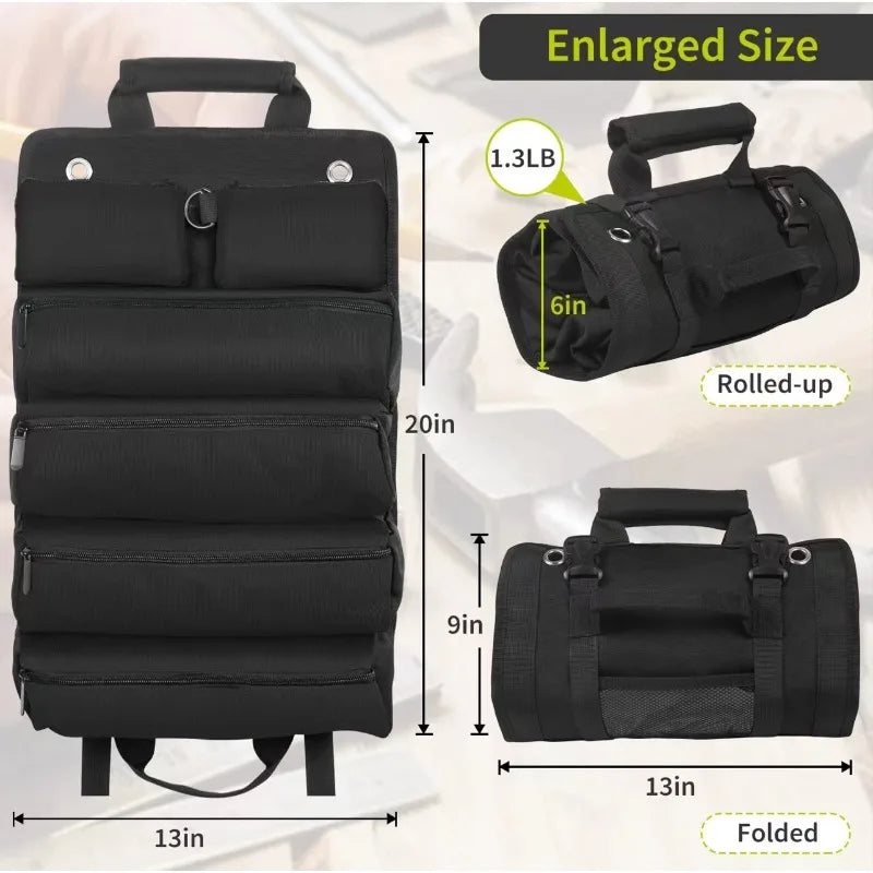 New Car Hardware Tool Kit Portable Electrician Tool Kit Roll up Electrician Woodworking Storage