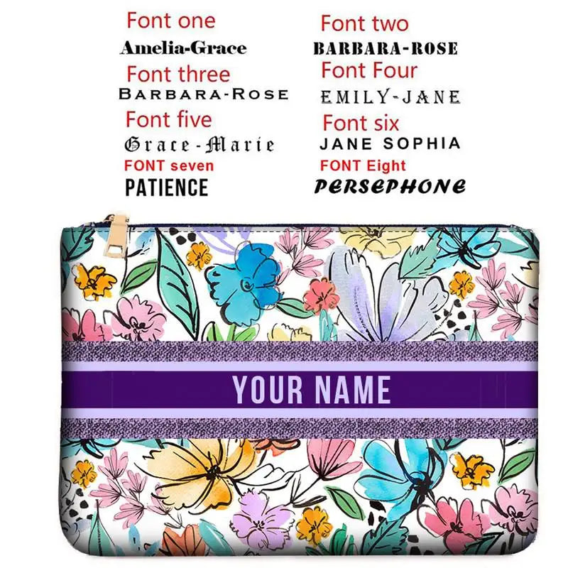 Canvas makeup bag WOMAN BAG Fashion Designer Party Clutch Personalized Custom Print Name Letter Beach Bag Travel Cosmetic Bag