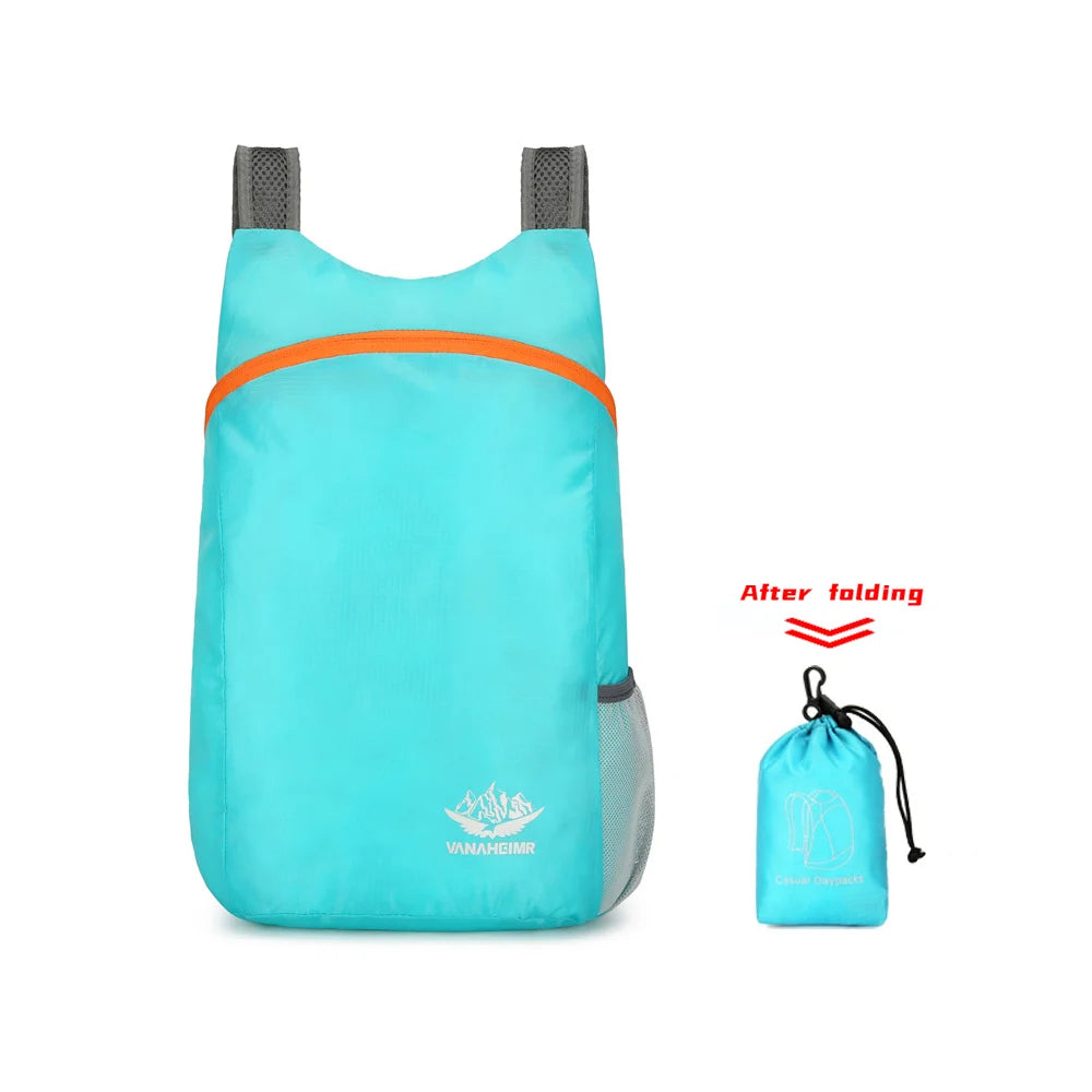 Ultra-Portable Foldable Backpack Lightweight Casual Backpack Sports Travel Bag Easy to Folding Store