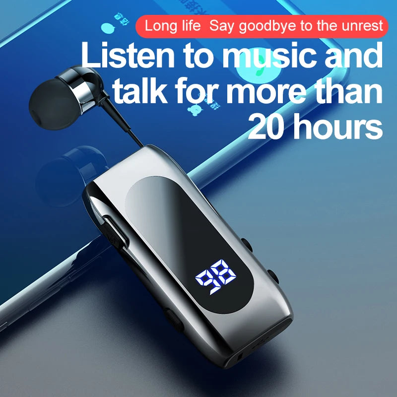 K55 Lavalier Business Cuffie Bluetooth 5.2 Tempo di conversazione/musica 20 ore, display digitale a LED, auricolari wireless con