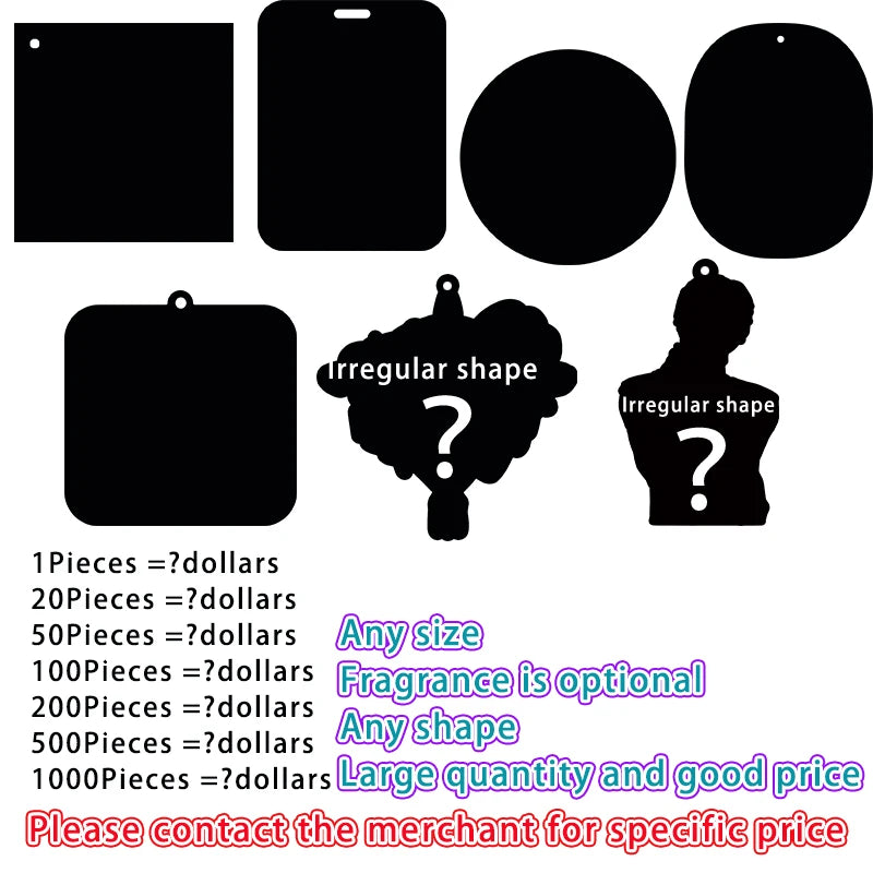 100pcs Customized Car Air Freshener Free Design Car Accessories Aromatherapy Any Shape Any Picture Can Be Customized Advertising