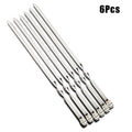 6Pcs Wide BBQ Sticks Stainless Steel Barbecue Skewer BBQ Utensil Reusable Grill Sticks Outdoor Camping Picnic Flat BBQ Fork