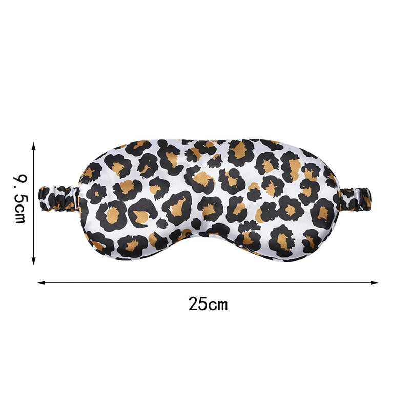 Leopard Print Double-Sided Simulated Silk Eye Mask 3d Light-Shielding Sleep Eye Mask, Ice-Feeling Breathable Eye Mask