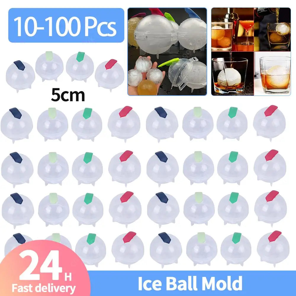 10-100 Pcs Silicone Ice Cube Maker DIY Ice Ball Cocktail Mold Kitchen Bar Supplies Portable Round Ice Cube Shape DIY Bar