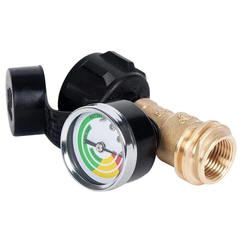ABRE-Propane Tank Gauge With POL Connection 5-100 LB Pressure Valve Propane Tank Pressure Test Instrument Tools
