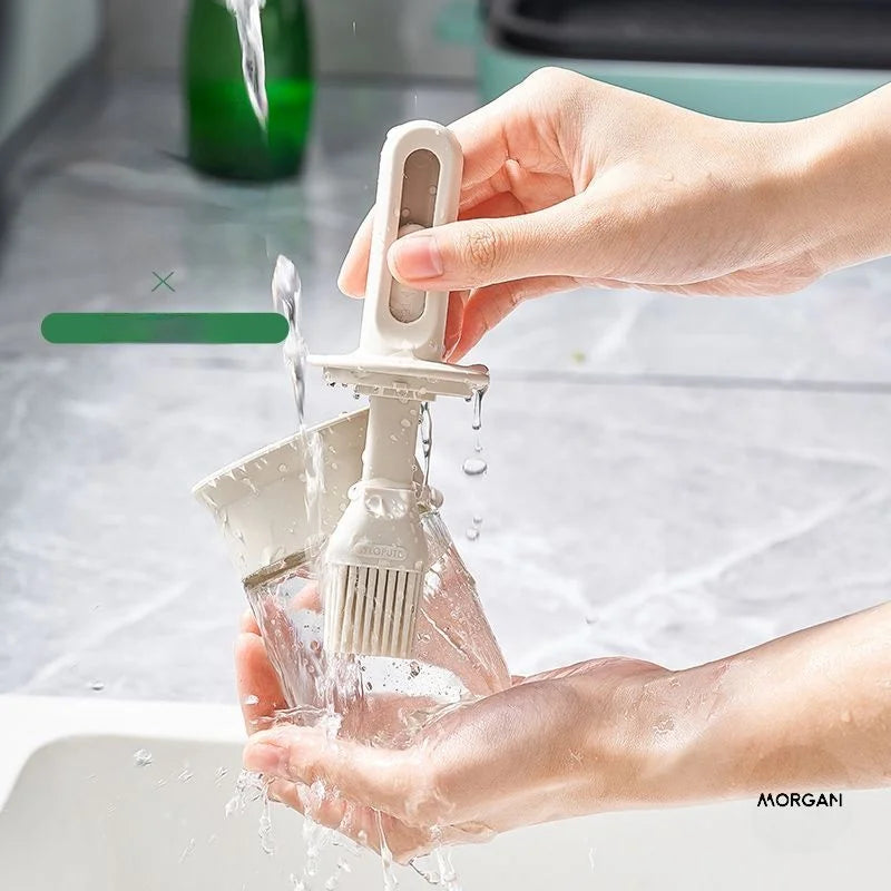 GIANXI Food Grade Baking BBQ Brush Oil Brush Oil Bottle One Glass Household Heat Resistant Kitchen Silicone Brush BBQ Tools
