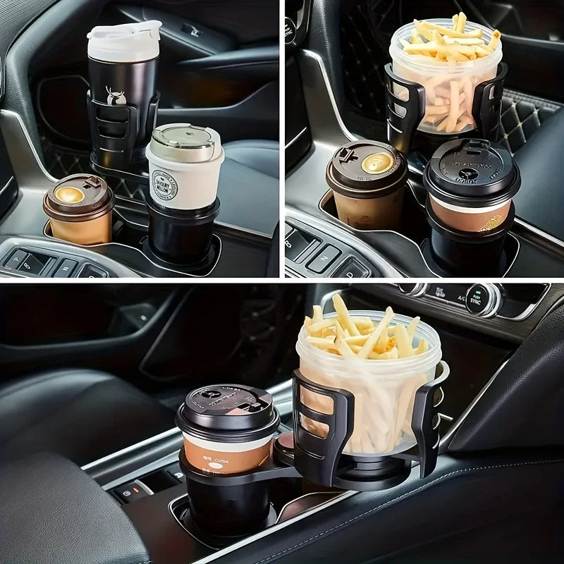 Multifunctional car mounted water cup holder, imitation carbon fiber cup holder, retractable and rotating car beverage holder