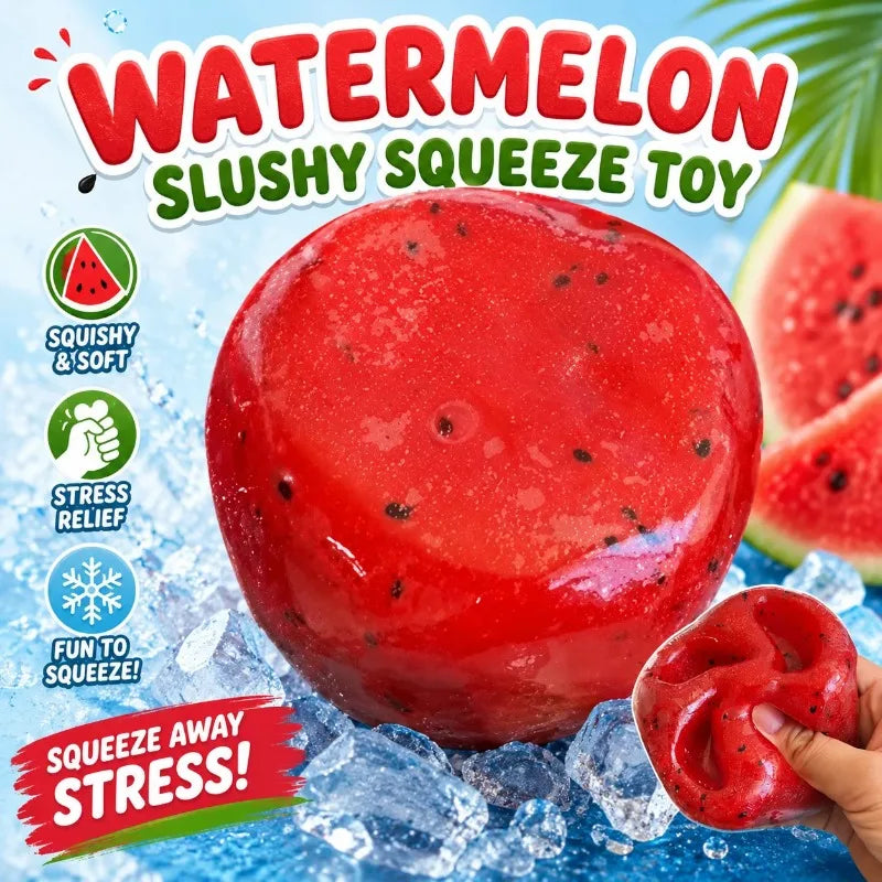 Handmade Watermelon Slushy Squeeze Toy Realistic Soft Fruit Squishy Slow Rebound Stress Relief Toy Novelty Funny Halloween Gift