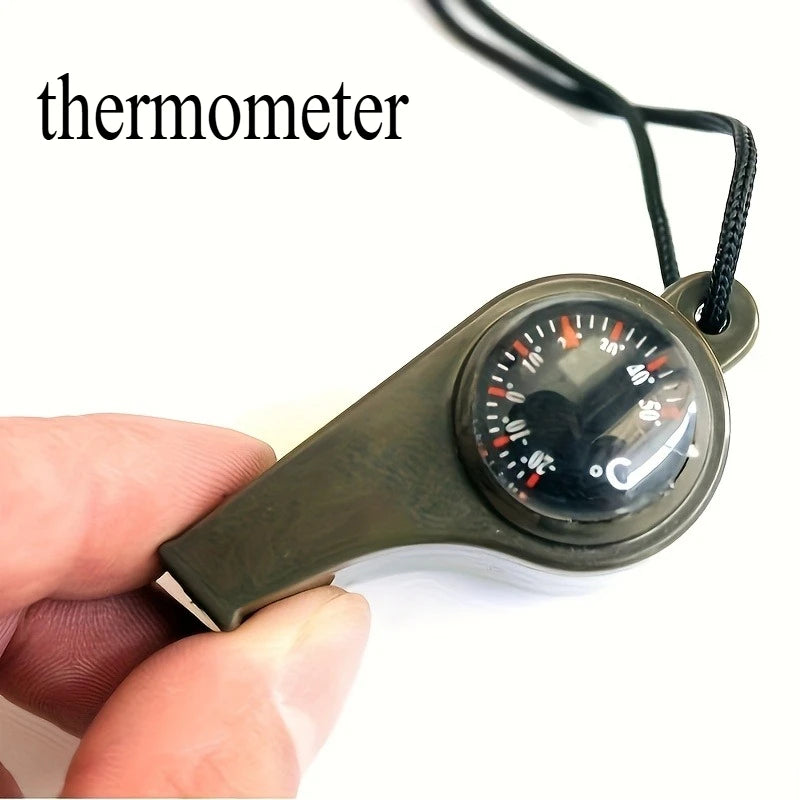 3-in-1 Survival Whistle with Dual Compass Thermometer Outdoor Camping Hiking Emergency Survival Tools Camping Gear