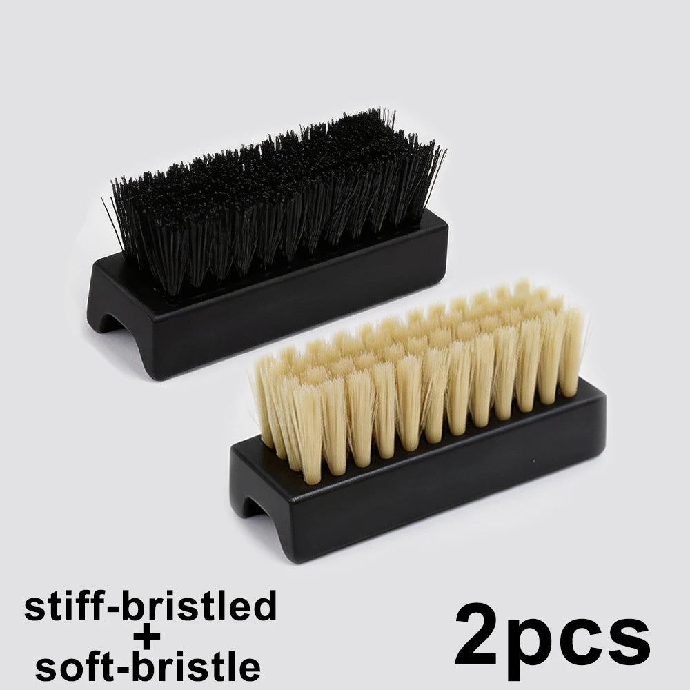 2 Pcs Car Leather Cleaning Brush Set Soft & Hard Bristles Scratch-Free Auto Interior Detailing Brushes for Car Care tools