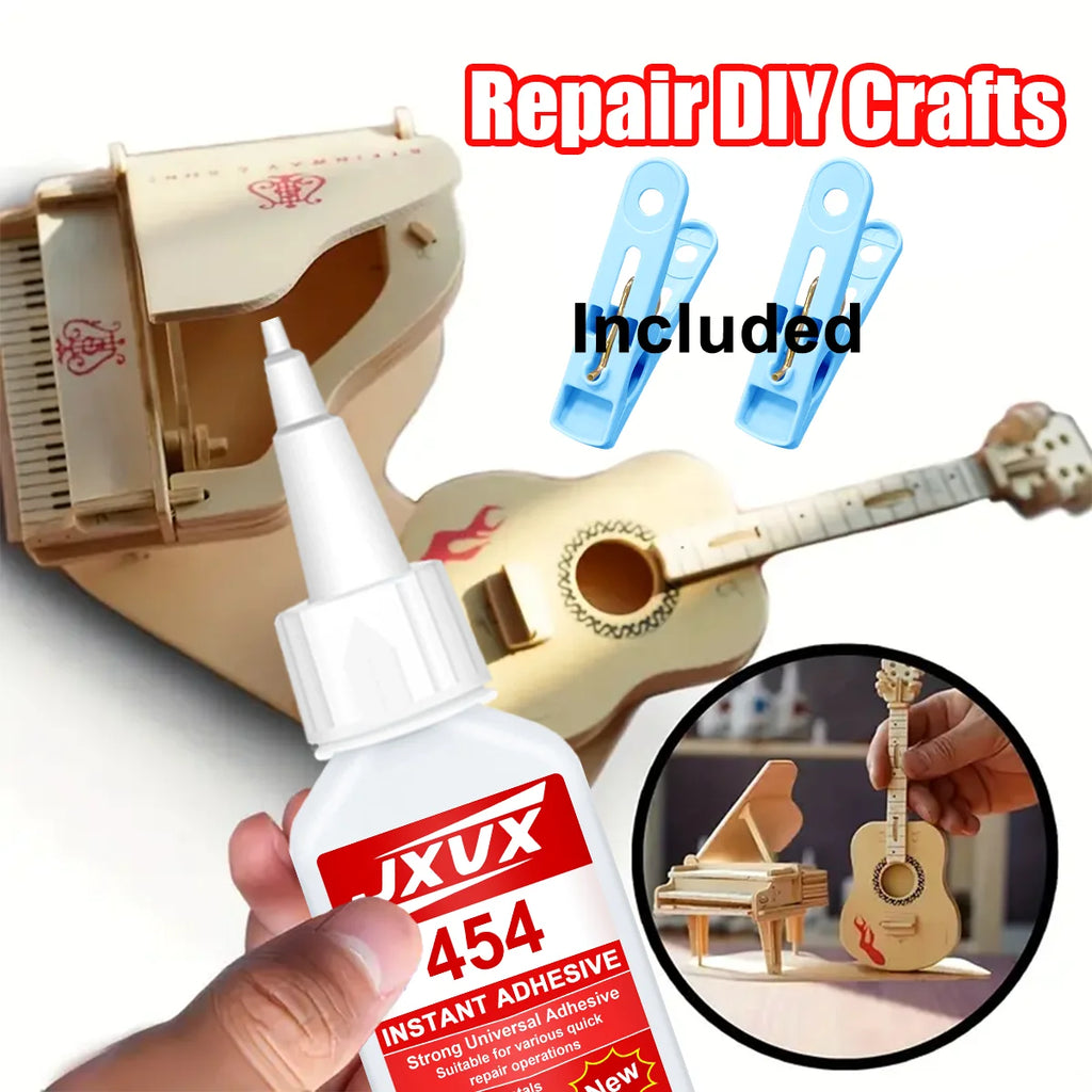454 Super Glue: Instant Adhesive That Dries Quickly in 3 Seconds, with a Strong and Waterproof Bond; for Metal, Plastic, Wood, Ceramics and Leather; Multi-Material Repair Glue, 20 g