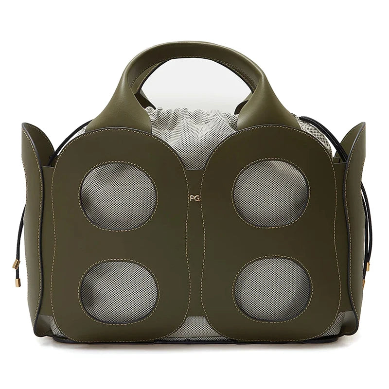 PG Shoulder Bag For Women Premium Pebbled Leather Tote Fashion Knot Detail Handbag Elegant Office Commute Daily Bag