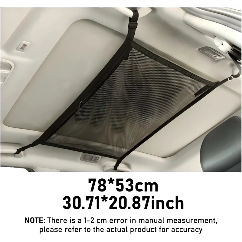 SUV Car Ceiling Storage Net Pocket Car Roof Bag Interior Cargo Net Breathable Mesh Bag Auto Stowing Tidying Interior Accessories