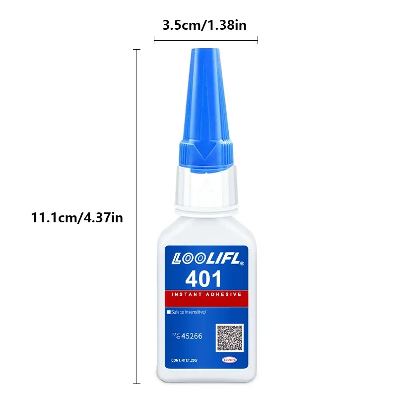 Newly upgraded 401 super glue, quick-drying in 3 seconds, suitable for industrial manufacturing and automobile maintenance.