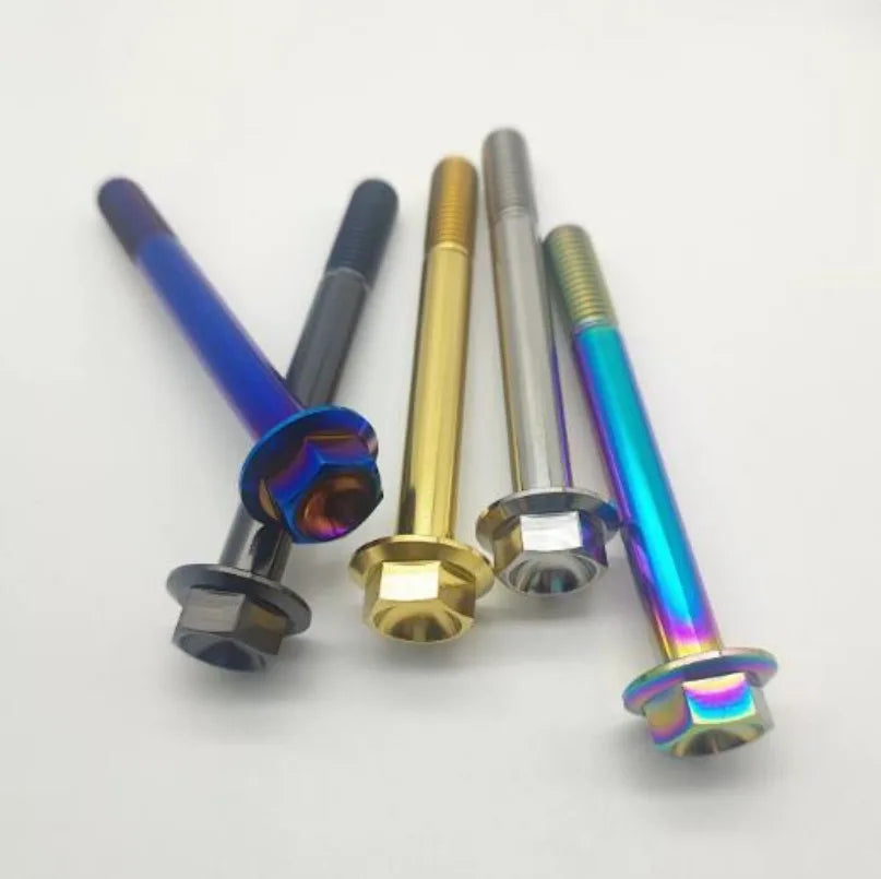 1PC M10*1.5*90mm Titanium Screws Flange Head Motorbike Bolts diy modification accessories