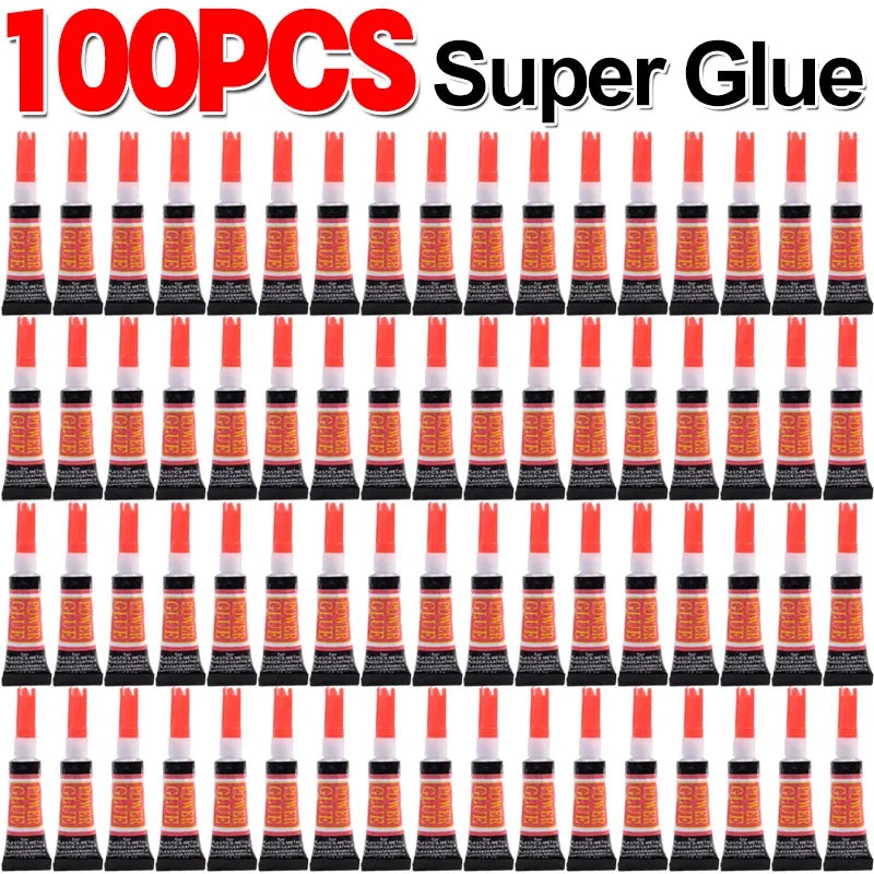 100x Liquid Super Glue Wood Rubber Metal Glass Cyanoacrylate Adhesive Stationery Store Nail Gel 502 Instant Strong Bond Leather