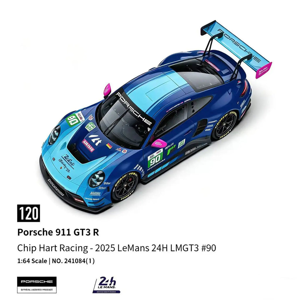 TH-Trends Hobby 1/64 Porsche 911 GT3 R 24H Le Mans 2025 #90 Car Alloy Motor Vehicle Diecast Metal Model Kids Toys Boys