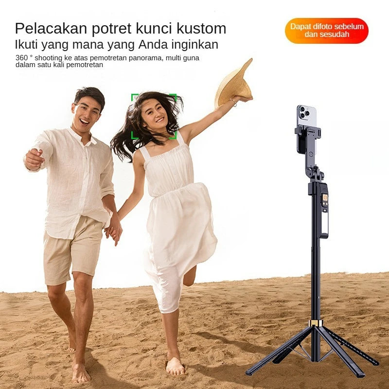 CL12P 180CM Selfie Stick Auto AI Face Tracking Quad Stand 360 Rotation Gimbal Tripod Stabilizer with LED Fill Light
