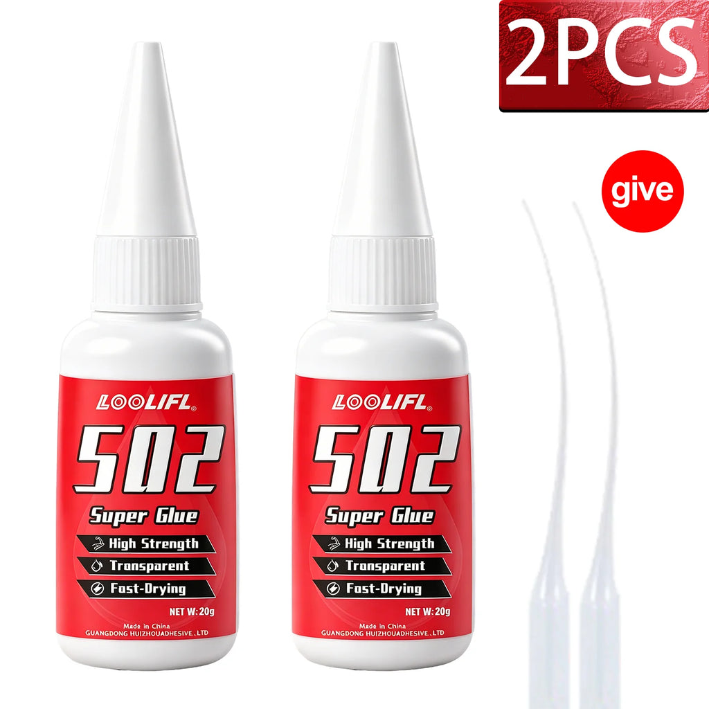 Quick Dry Super Glue 502 Instant Strong Bond Multi‑purpose Clear For Home Industrial Daily Fixing Metal Wood Glass DIY Repair